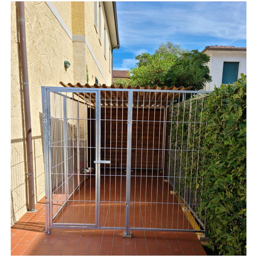 Box Per Cani Con Copertura Di 2 Metri Retro E Lato Legno Zincatura A Caldo Dimensioni 400 X 200 X H 180 Cm - Foto 2