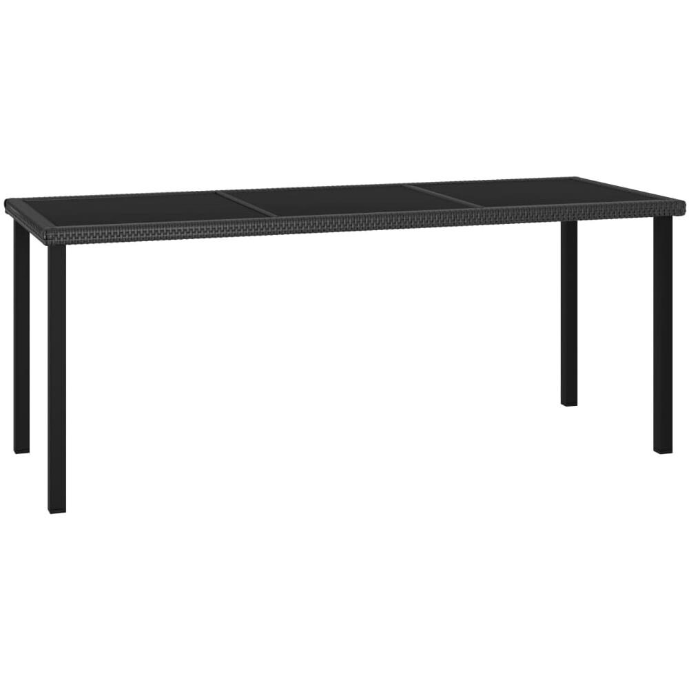 Set da Pranzo da Giardino 7 pz in Polyrattan Nero - Foto 3