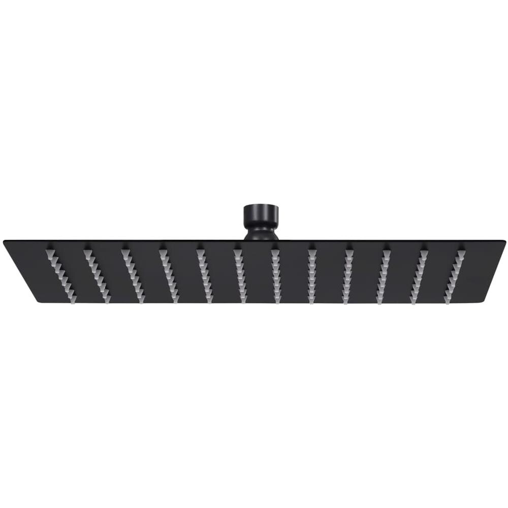 Testa Doccia a Pioggia Acciaio Inox 30x20 cm Rettangolare Nera - Foto 1