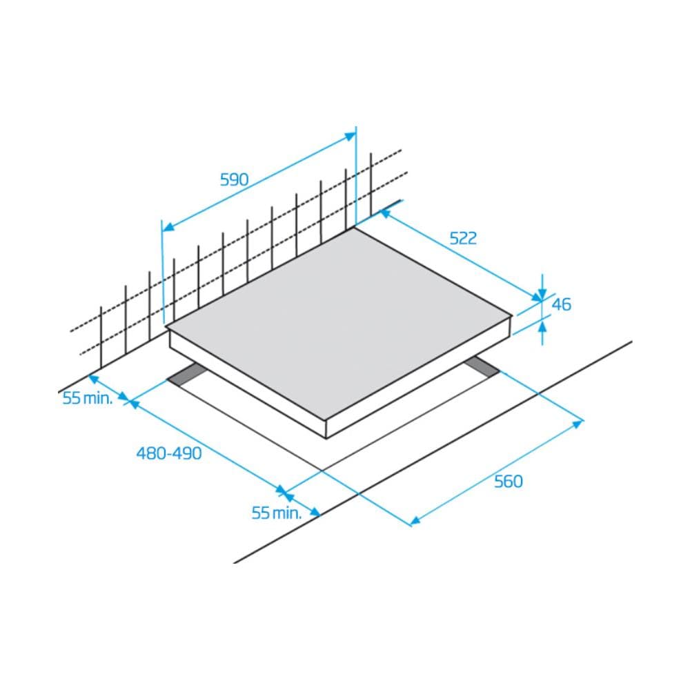 Tavolo Gas Vetro 60cm 4 Fuochi Nero - Hilw64222s - Foto 2