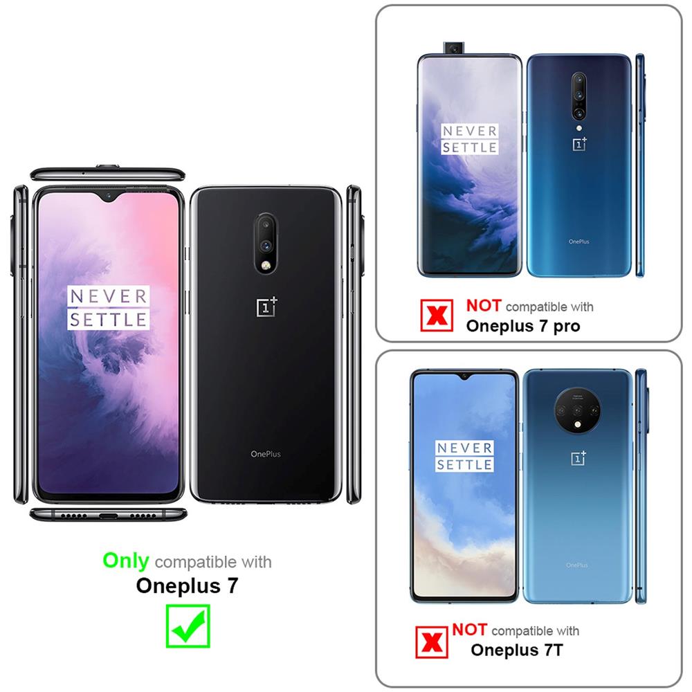 Custodia Compatibile Con Oneplus 7 In Nero Carbone - Coperchio Protettiva Con Chiusura Magnetica, Funzione Stand E Tasca Per Le Carte - Foto 2