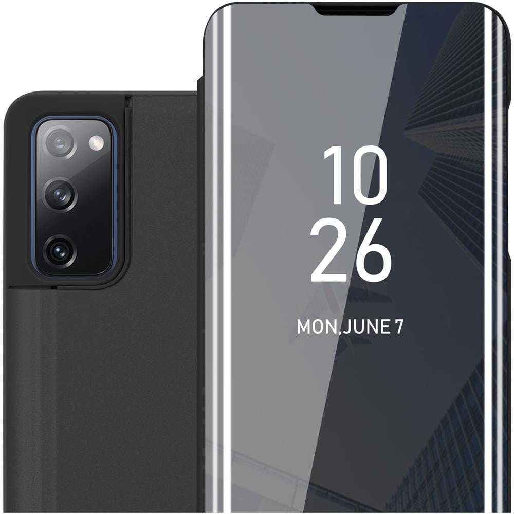 Custodia Compatibile Con Samsung Galaxy S20 Fe In Tormalina Nera - Clear View Specchio Coperchio Protettivo Con Funzione Di Supporto Protezione A 360 Gradi - Foto 1