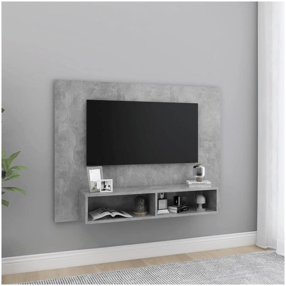 Mobile Porta Tv A Muro Grigio Cemento 120x23,5x90cm Truciolato - Foto 1
