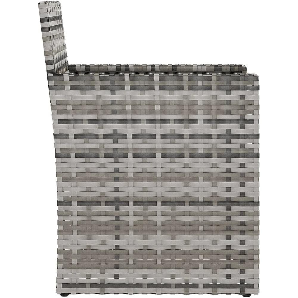 Set Divani Da Esterno 3 Pz Con Cuscini In Polyrattan Grigio - Foto 4