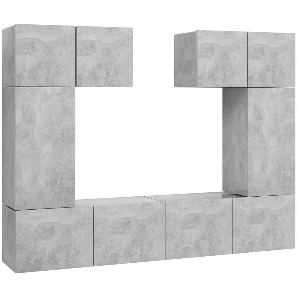 Set Mobili Tv 6 Pz Grigio Cemento In Truciolato - Foto 2