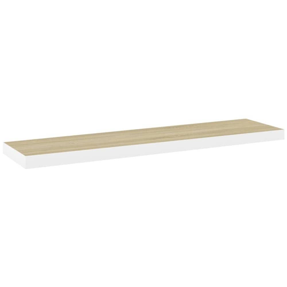 Scaffale A Parete Rovere E Bianco 90x23,5x3,8 Cm In Mdf - Foto 2