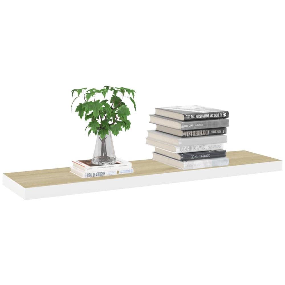 Scaffale A Parete Rovere E Bianco 90x23,5x3,8 Cm In Mdf - Foto 7