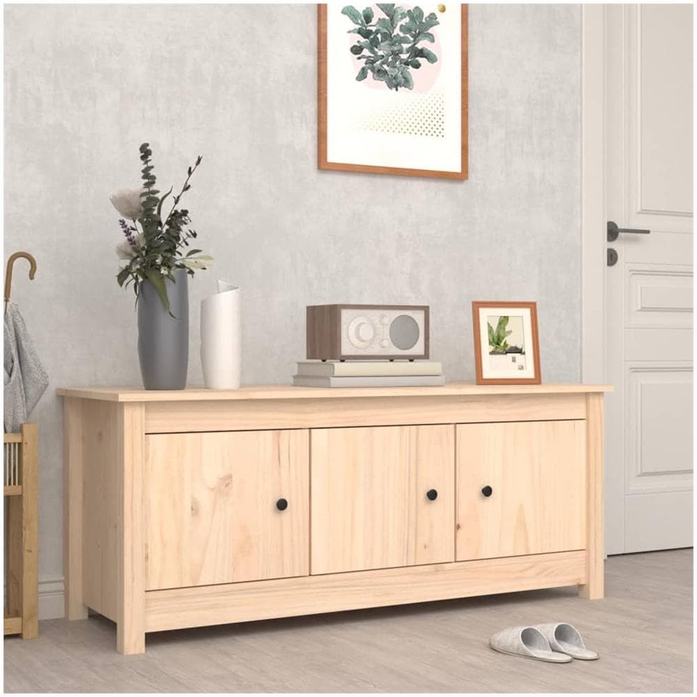 Scarpiera 110x38x45,5 Cm In Legno Massello Di Pino - Foto 1