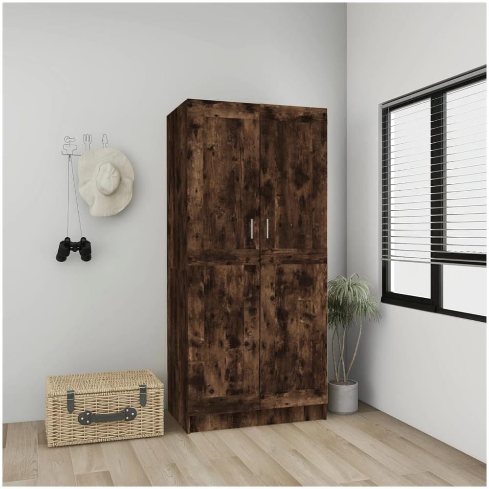 Armadio Rovere Fumo 82,5x51,5x180 Cm In Legno Multistrato - Foto 1