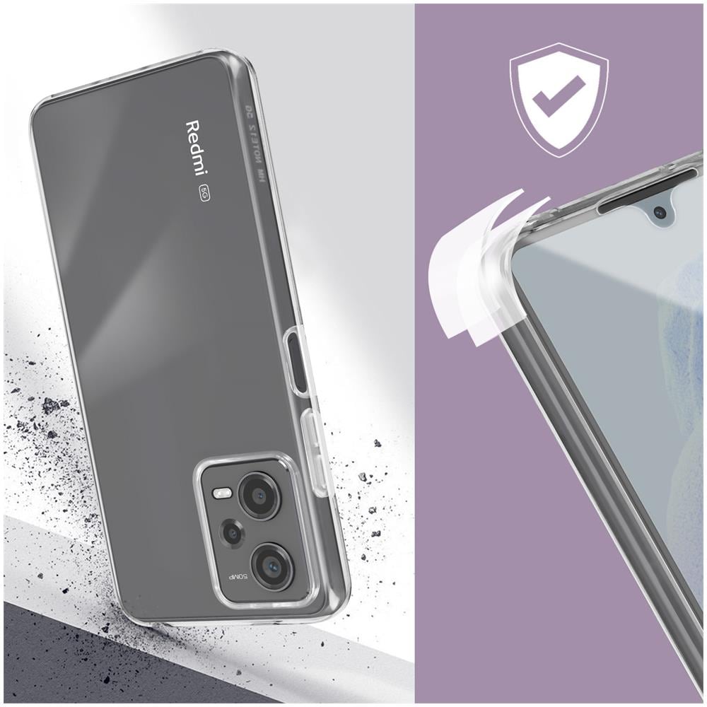 Cover Rigida 360° Per Xiaomi Redmi Note 12 Pro 5g, Fronte Flessibile Trasparente - Foto 5
