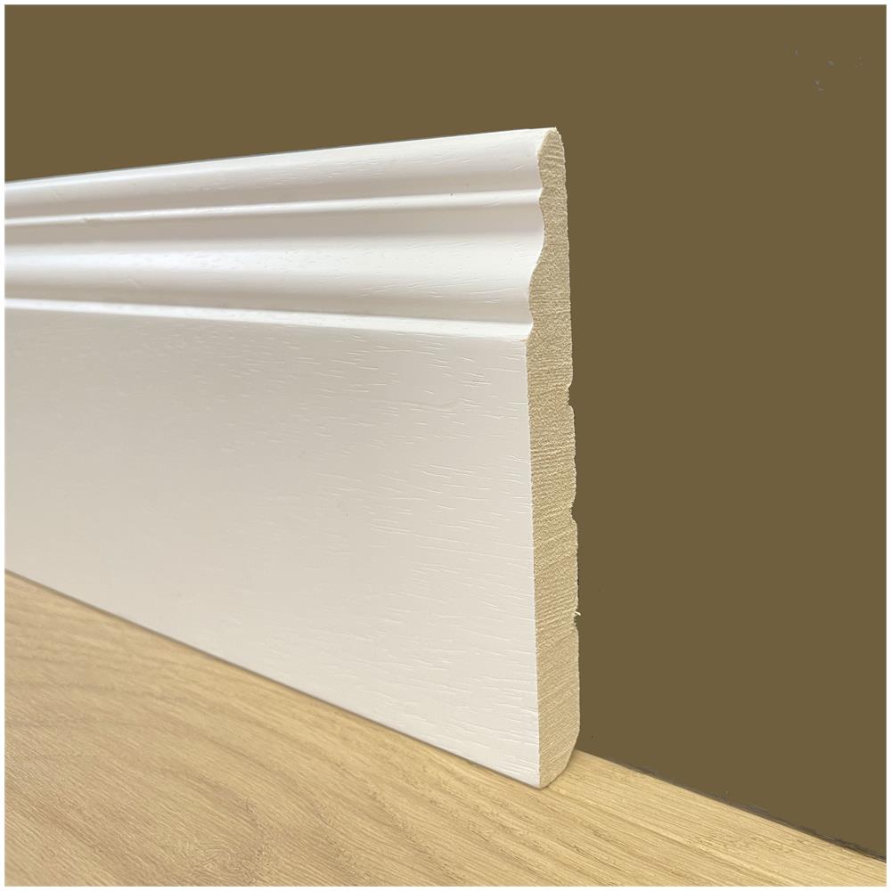 Battiscopa In Legno Ducale 140x13 Zoccolino Massello Alto Bianco (prezzo Al Metro Lineare) - Foto 1
