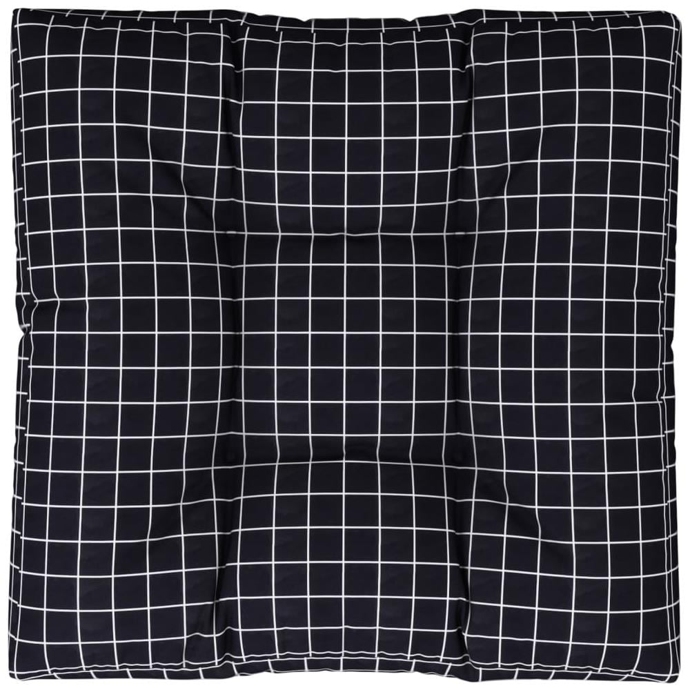 Cuscino Per Pallet Motivo A Quadri Nero 70x70x12 Cm In Tessuto - Foto 2