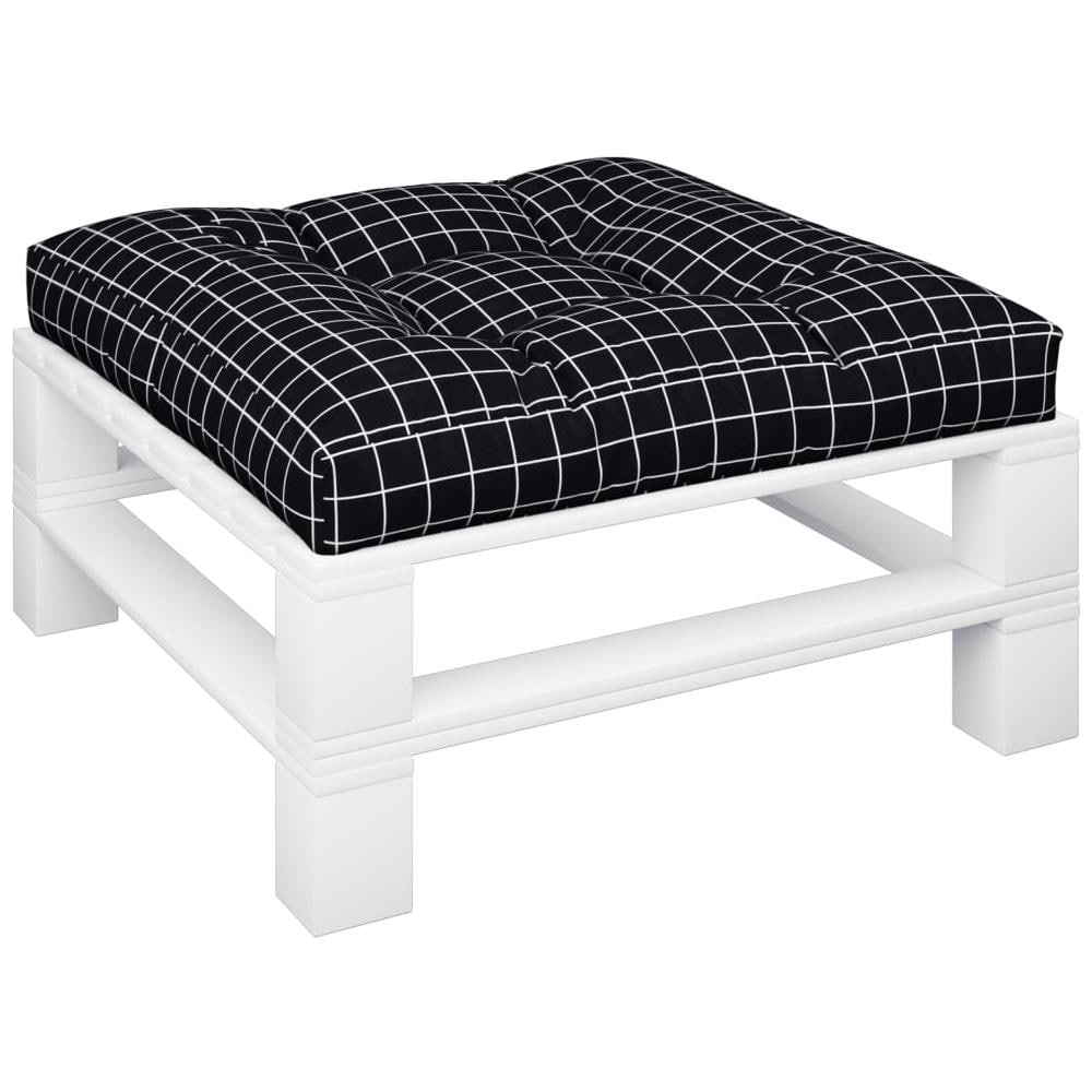 Cuscino Per Pallet Motivo A Quadri Nero 70x70x12 Cm In Tessuto - Foto 3