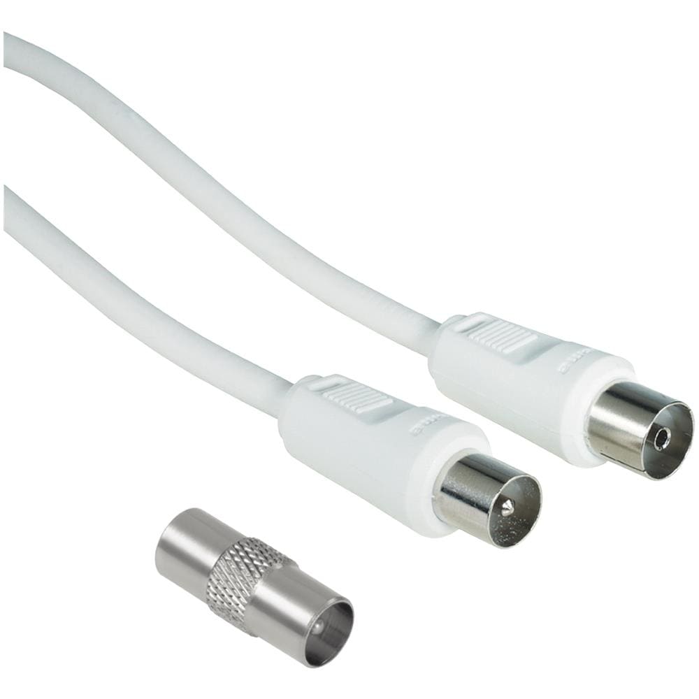 Cavo antenna M /F con adattatore M /M, 10 metri, 75 dB, bianco - Foto 1