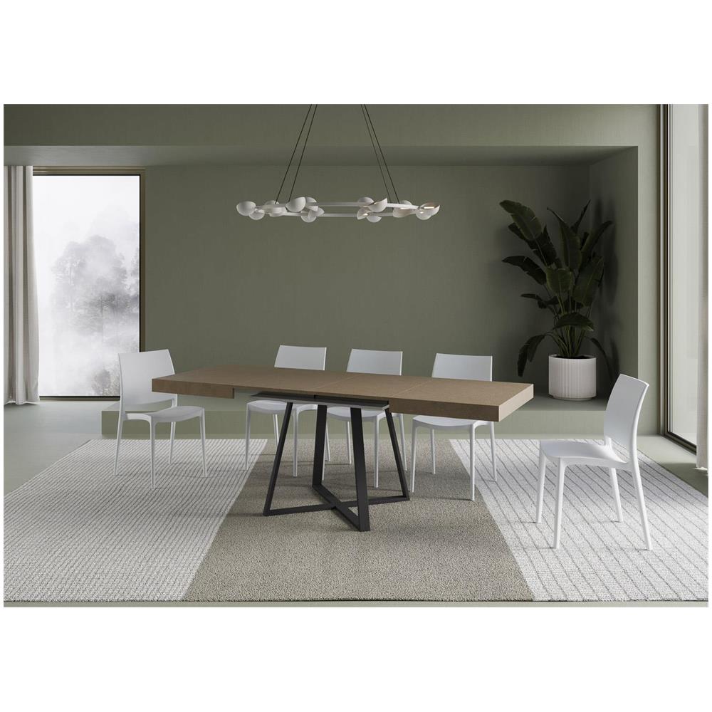 Tavolo allungabile 90x120/380cm Abbraccio tortora gambe antracite - Foto 3