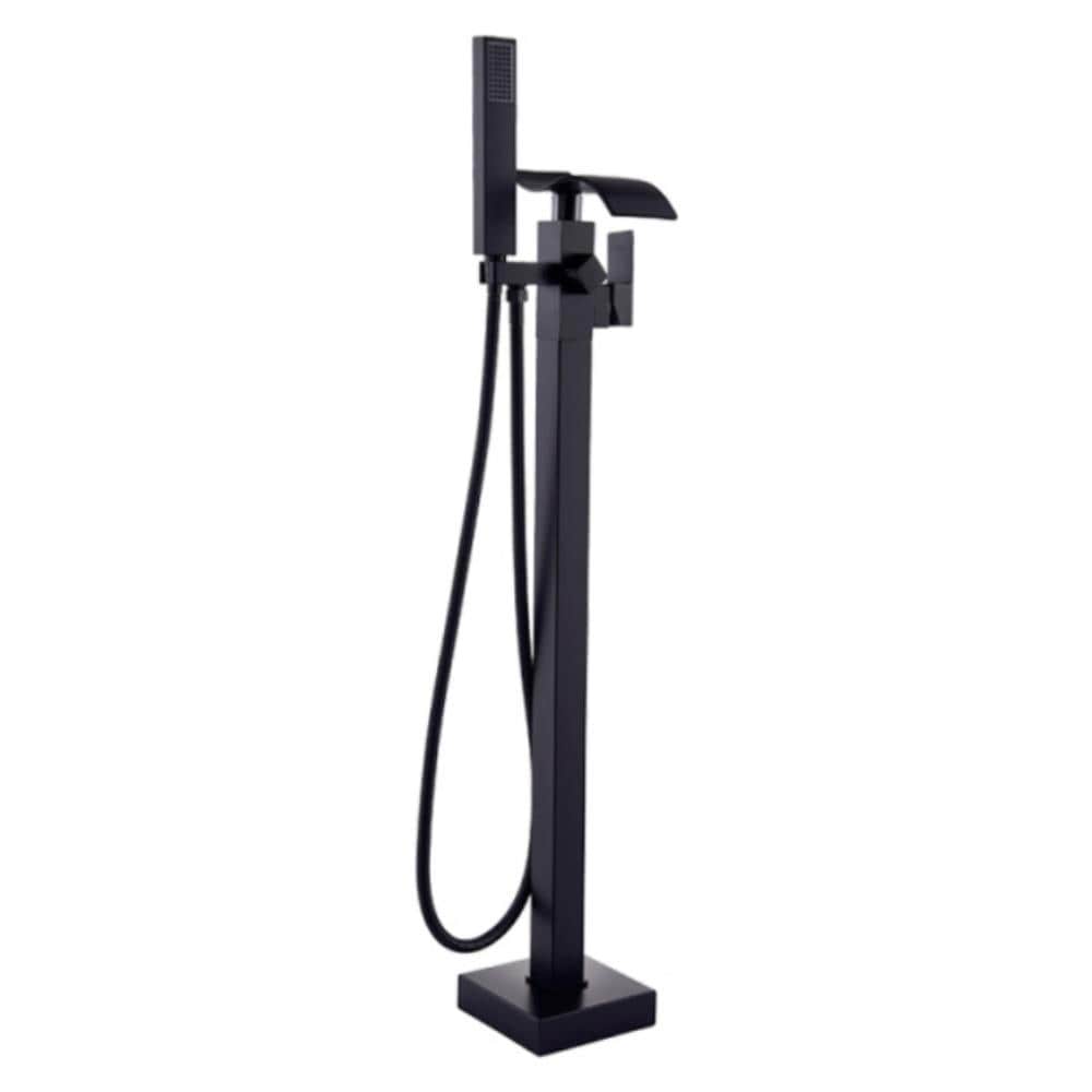 Rubinetto per vasca da bagno indipendente, Blackswan, Cascada tipo M53, modello nero opaco, misura 104 cm - Foto 1