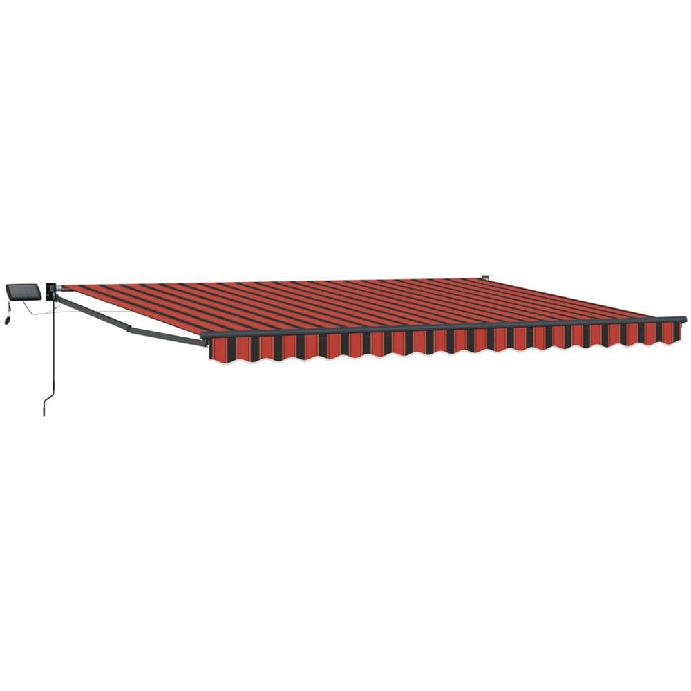 Tenda retrattile manuale con LED Arancione e Marrone 4 × 3 m - Foto 1