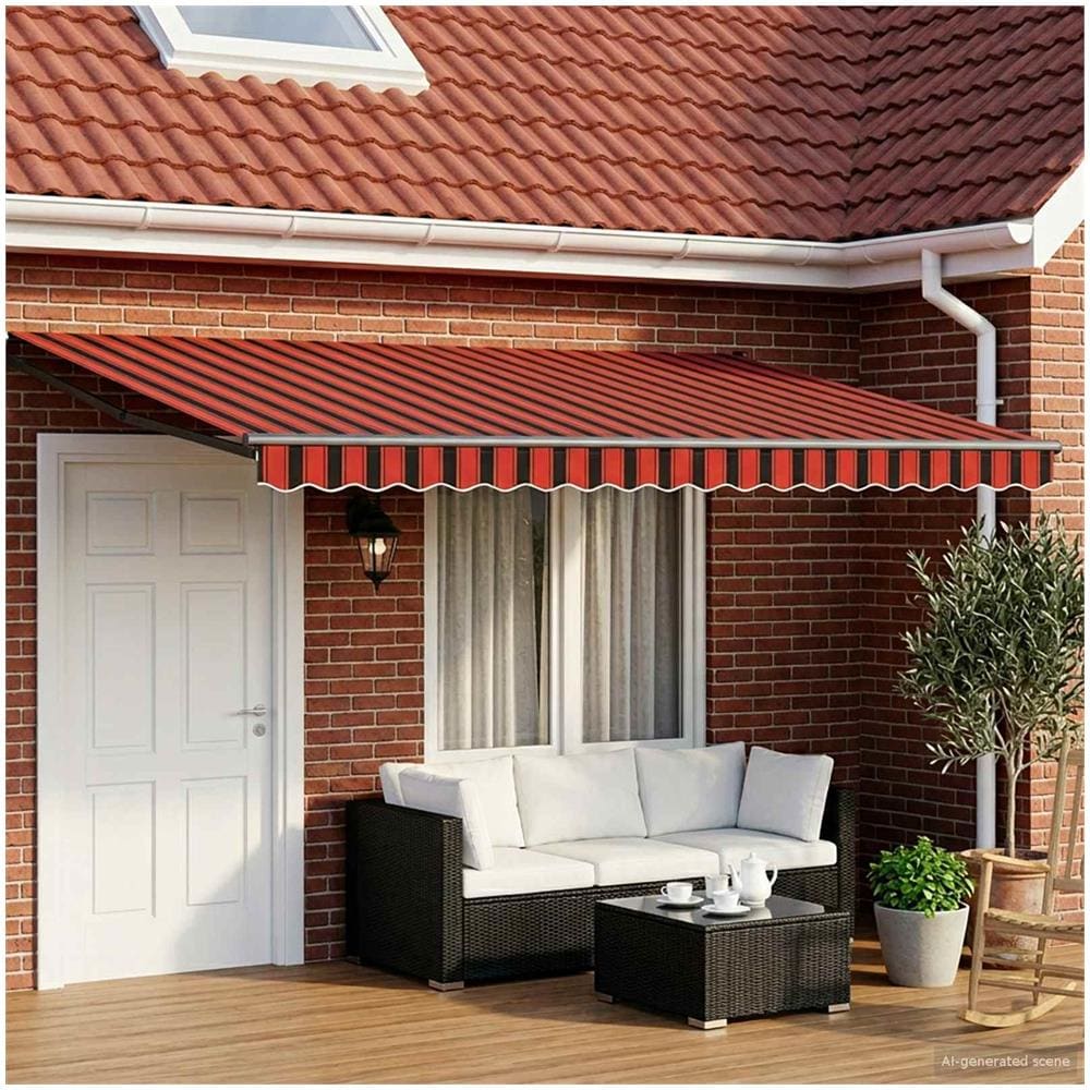 Tenda retrattile manuale con LED Arancione e Marrone 4 × 3 m - Foto 2