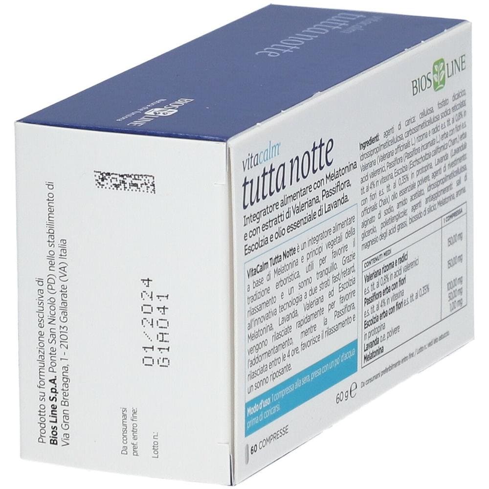 Vitacalm Tutta Notte con Melatonina 60 Compresse - Foto 1