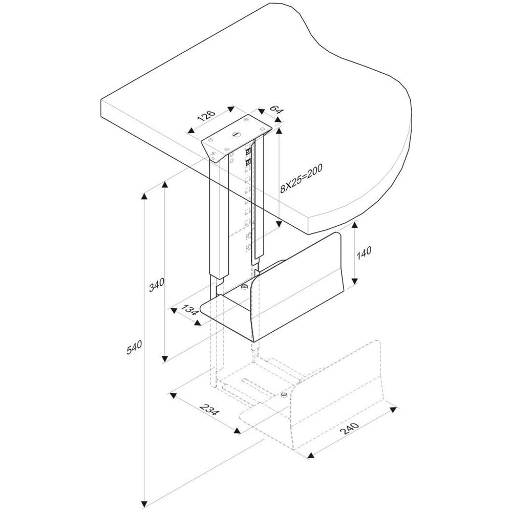 Supporto per PC Fissaggio Sotto Scrivania - Foto 5