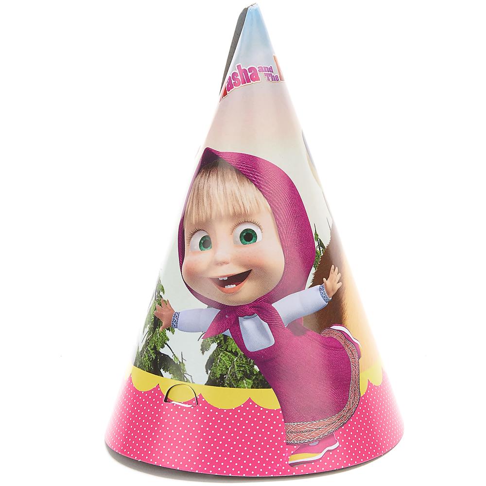 86566 - Cappellini Carta Masha E Orso, 6 Pezzi, Multicolore - Foto 2