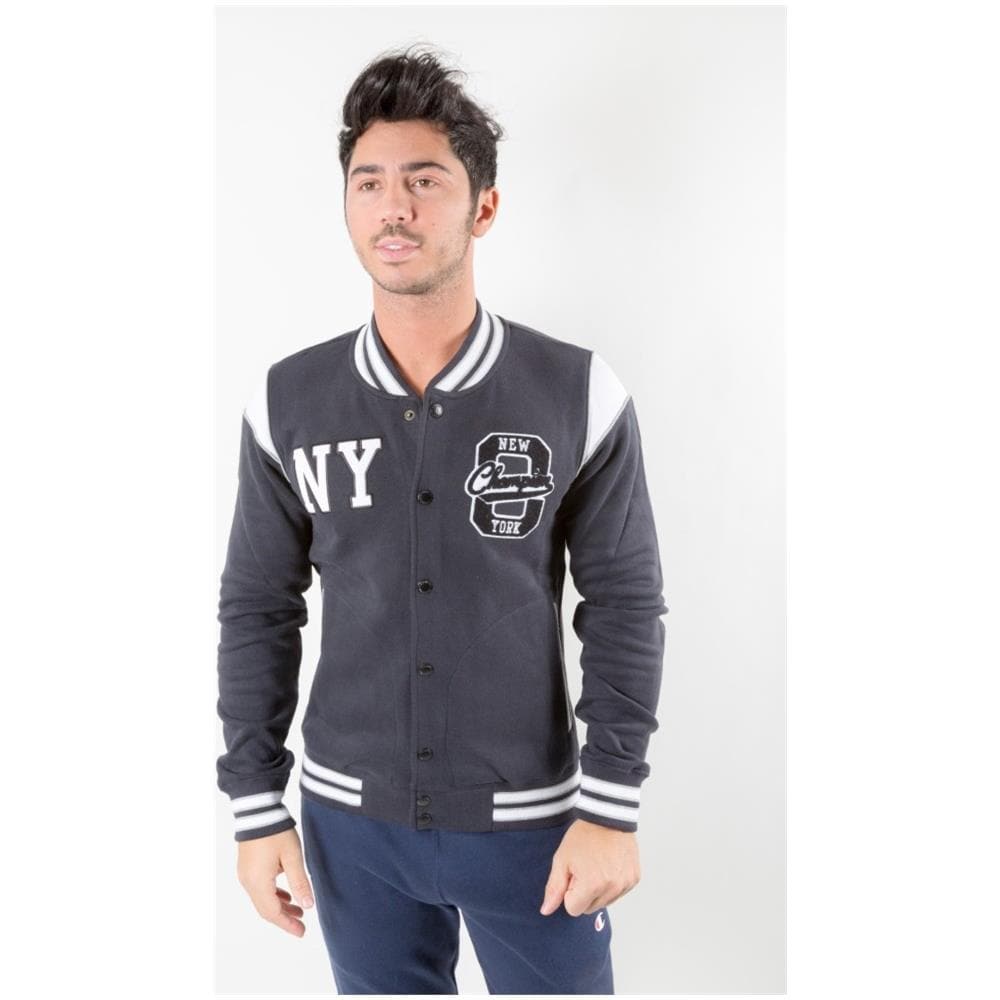 Felpa Uomo Varsity Bomber Ny M Nero Bianco - Foto 1