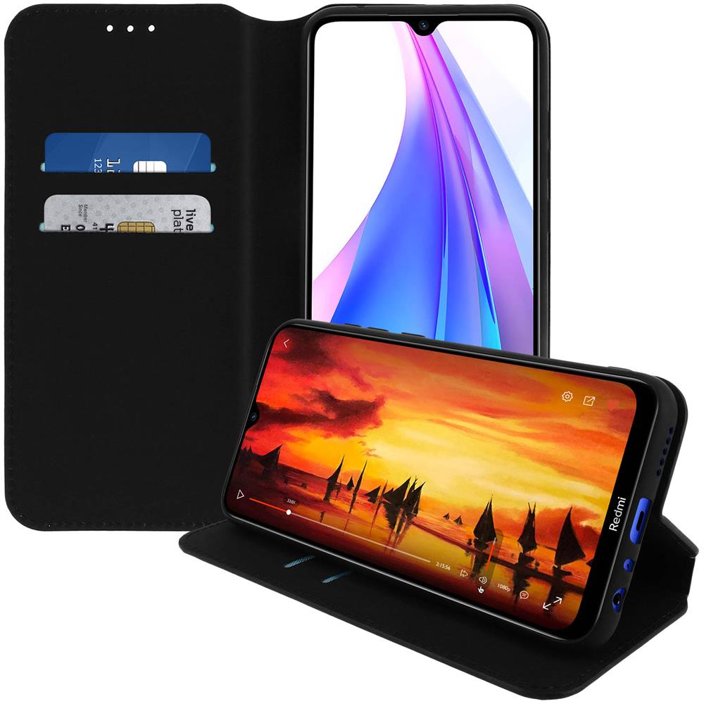 Custodia Xiaomi Redmi Note 8t Portacarte Funzione Supporto Similpelle Nero - Foto 2