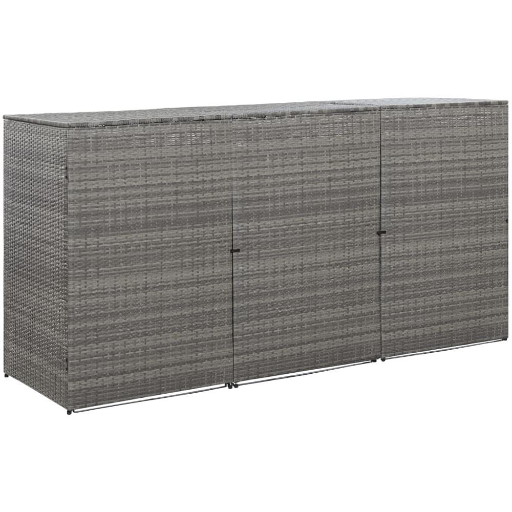 UnfadeMemory Copribidone Triplo Spazzatura Antracite 229x78x120cm Polyrattan