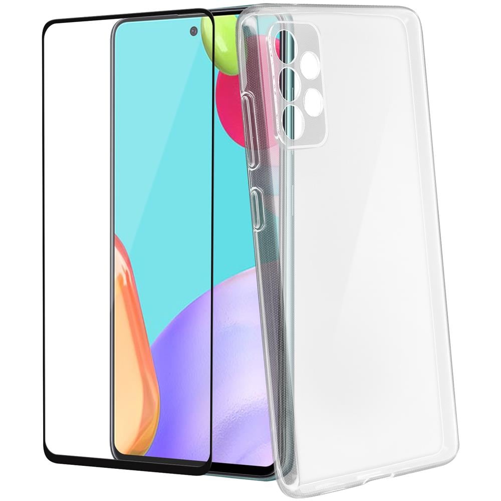 Cover Samsung Galaxy A52 5g / 4g Silicone + Vetro Temperato Bordi Neri - Foto 1