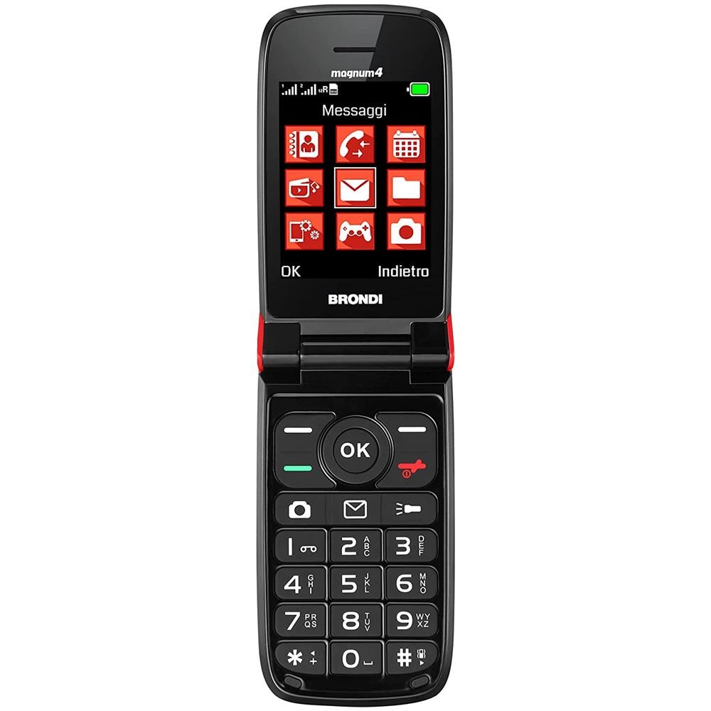 Magnum 4 Cellulare Maxi Display TFT 2,8" Tastiera Fisica Retroilluminata Dual Sim Batteria 800 mAh Flip Attivo Colore Rosso - Foto 2