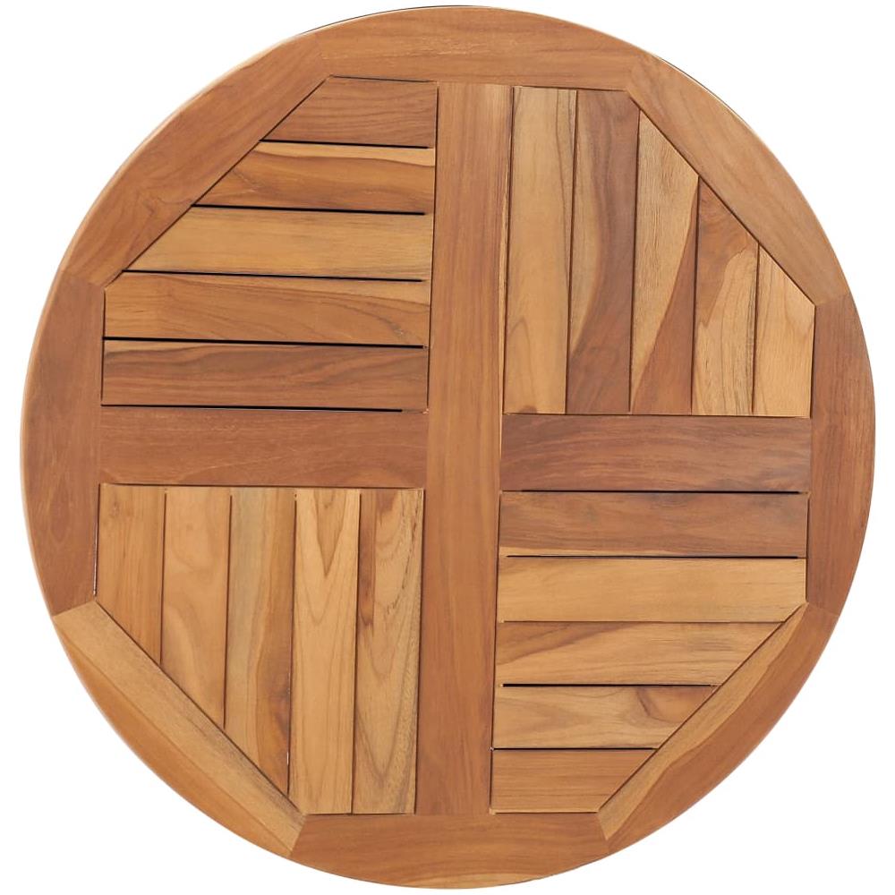 Piano Tavolo in Legno Massello di Teak Rotondo 2,5 cm 70 cm - Foto 3