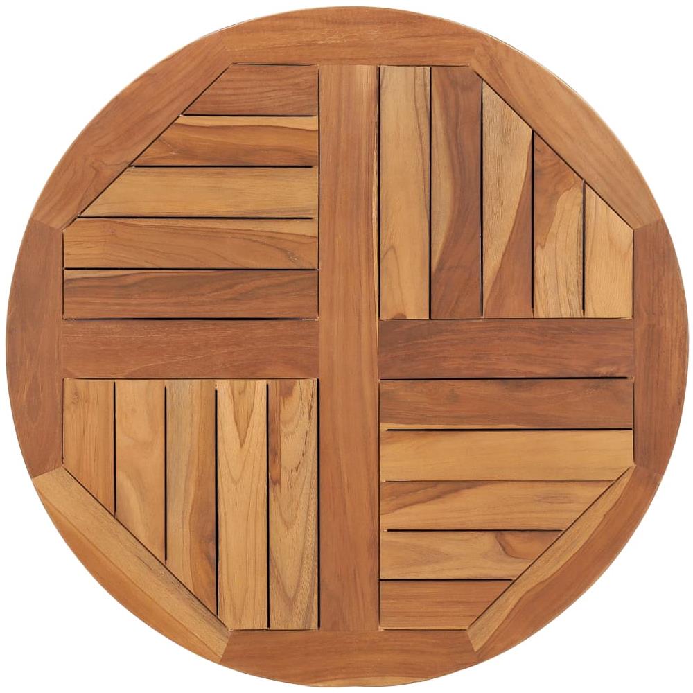 Piano Tavolo in Legno Massello di Teak Rotondo 2,5 cm 70 cm - Foto 1