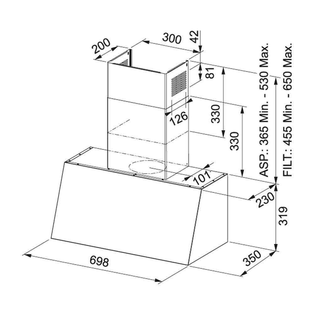 Cappa Trendline Plus Oy 70 Frankecappa Trend Line - Foto 3