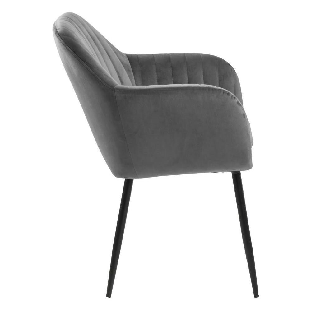 Sedia Emilia Velvet Grigio Scuro / Nero - Foto 2