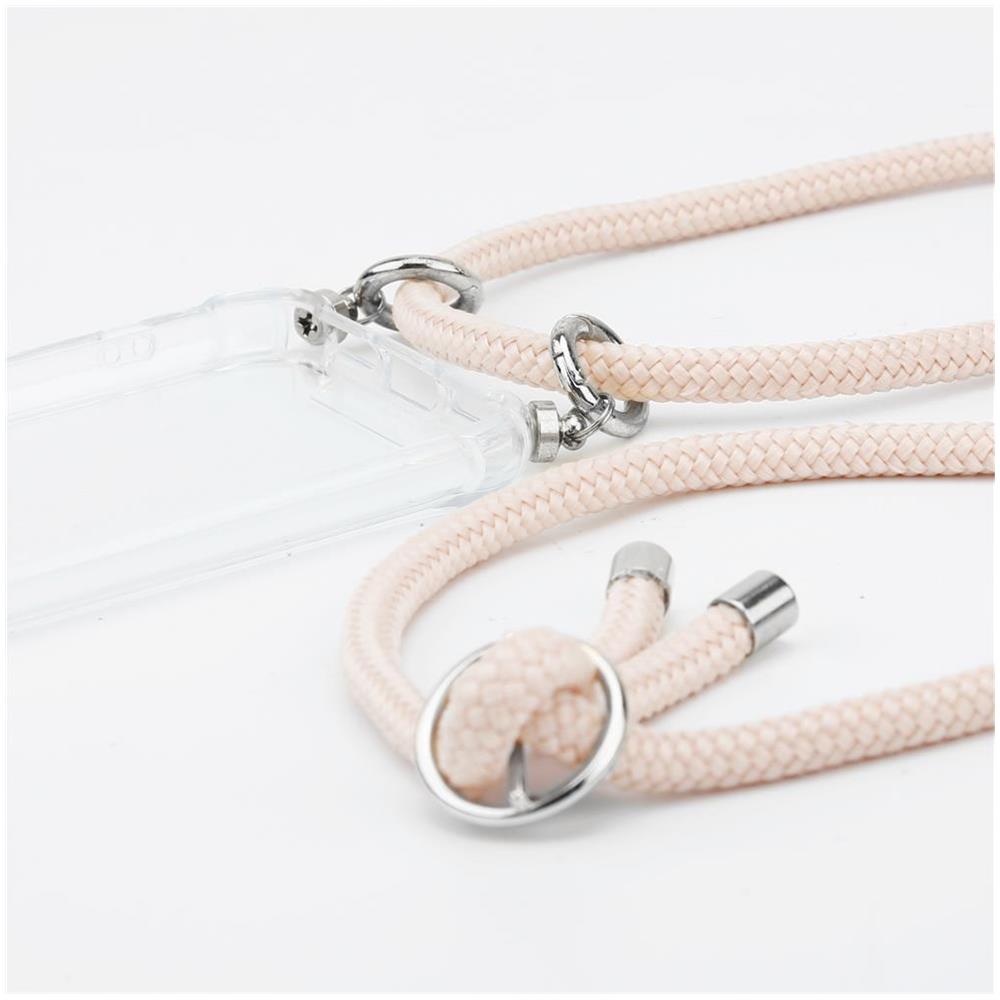 Catena Di Telefoni Cellulari Compatibile Con Apple Iphone 8 Plus / 7 Plus / 7s Plus In Or Rosato A Perla - Coperchio Protettivo In Silicone Con Anelli D'argento, Cinturino In Corda E Custodia Staccabile - Foto 2