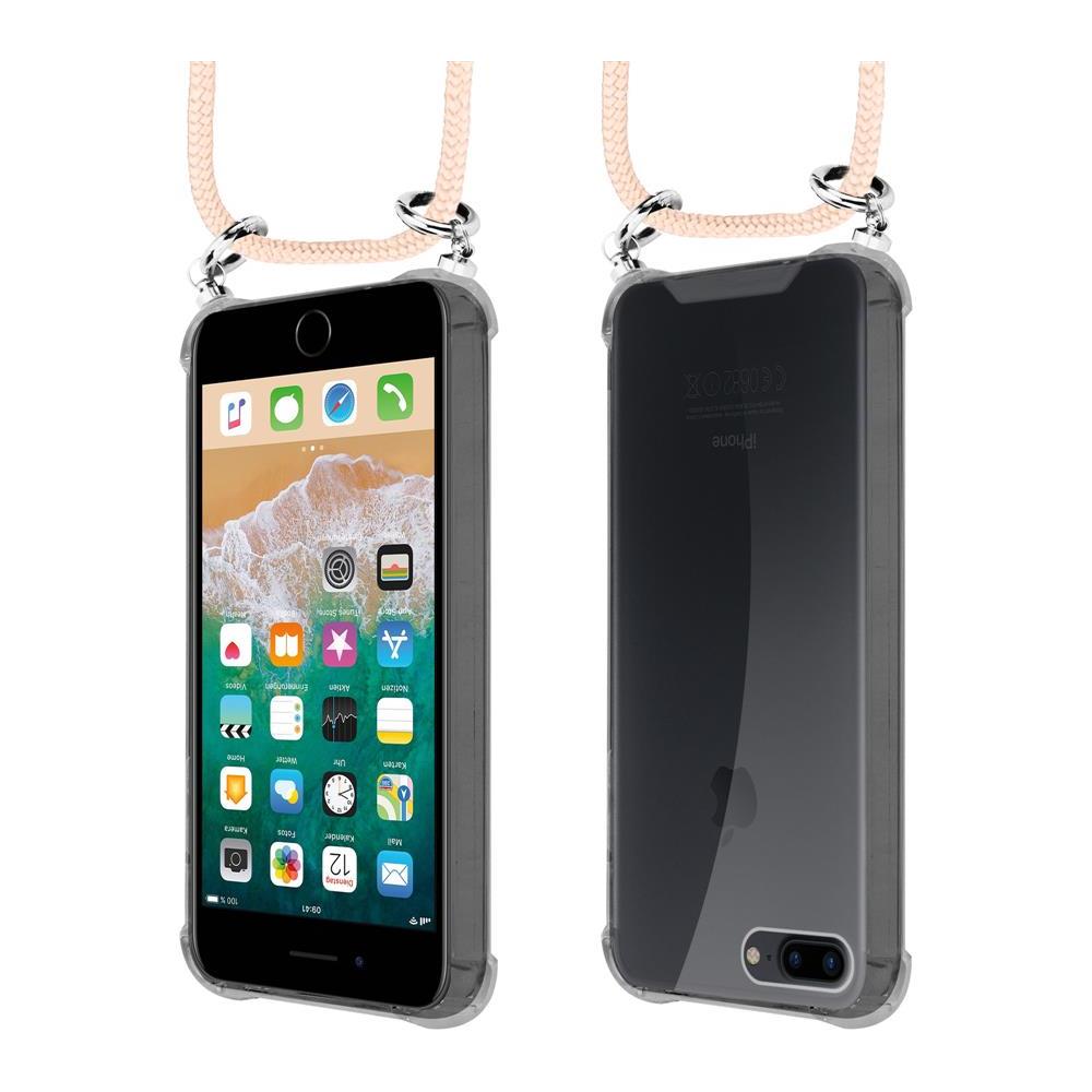 Catena Di Telefoni Cellulari Compatibile Con Apple Iphone 8 Plus / 7 Plus / 7s Plus In Or Rosato A Perla - Coperchio Protettivo In Silicone Con Anelli D'argento, Cinturino In Corda E Custodia Staccabile - Foto 8