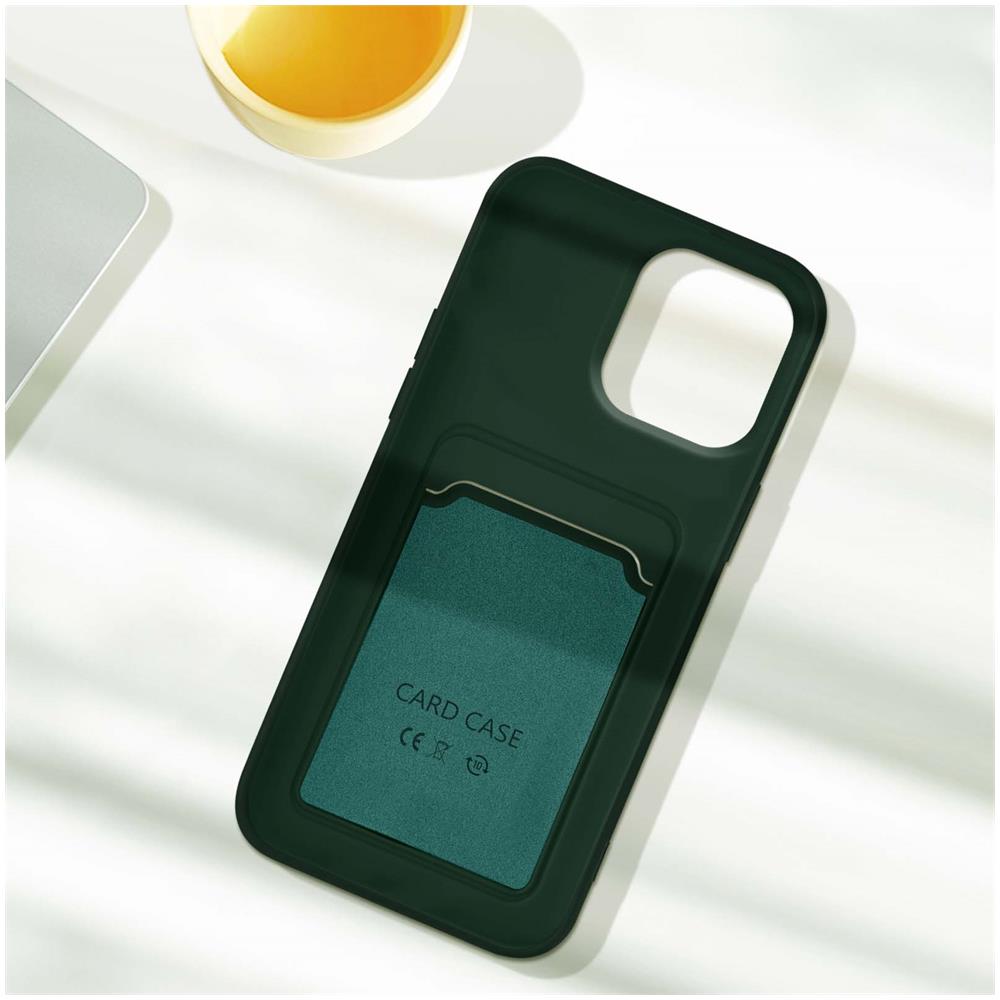 Cover Con Portacarte Per Iphone 14 Pro Max In Silicone Morbido Forcell Verde - Foto 2