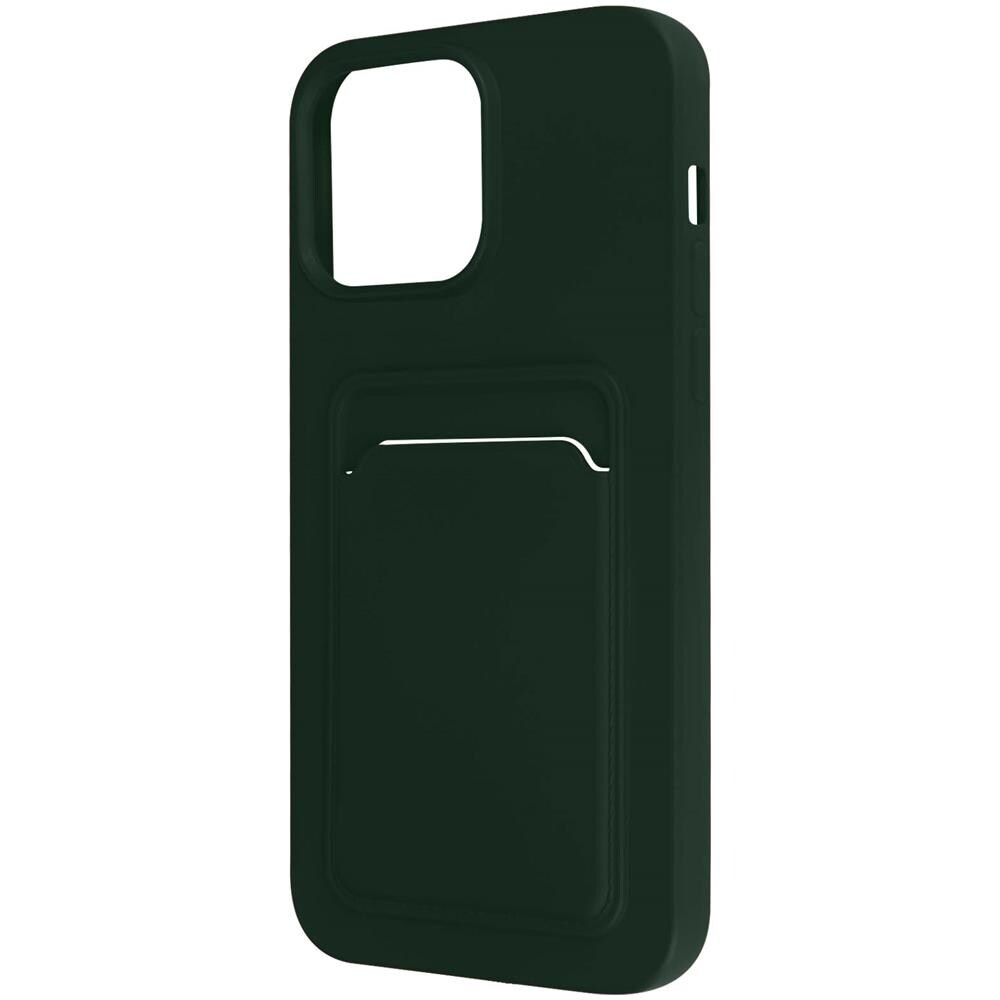 Cover Con Portacarte Per Iphone 14 Pro Max In Silicone Morbido Forcell Verde - Foto 1