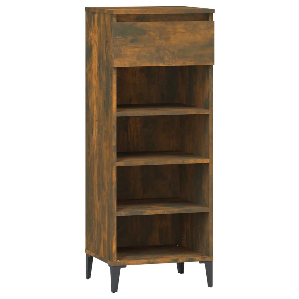Scarpiera Rovere Fumo 40x36x105 Cm In Legno Multistrato - Foto 2