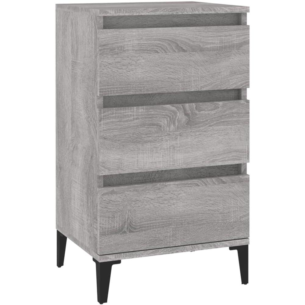 Comodino Grigio Sonoma 40x35x70 Cm In Legno Multistrato - Foto 2