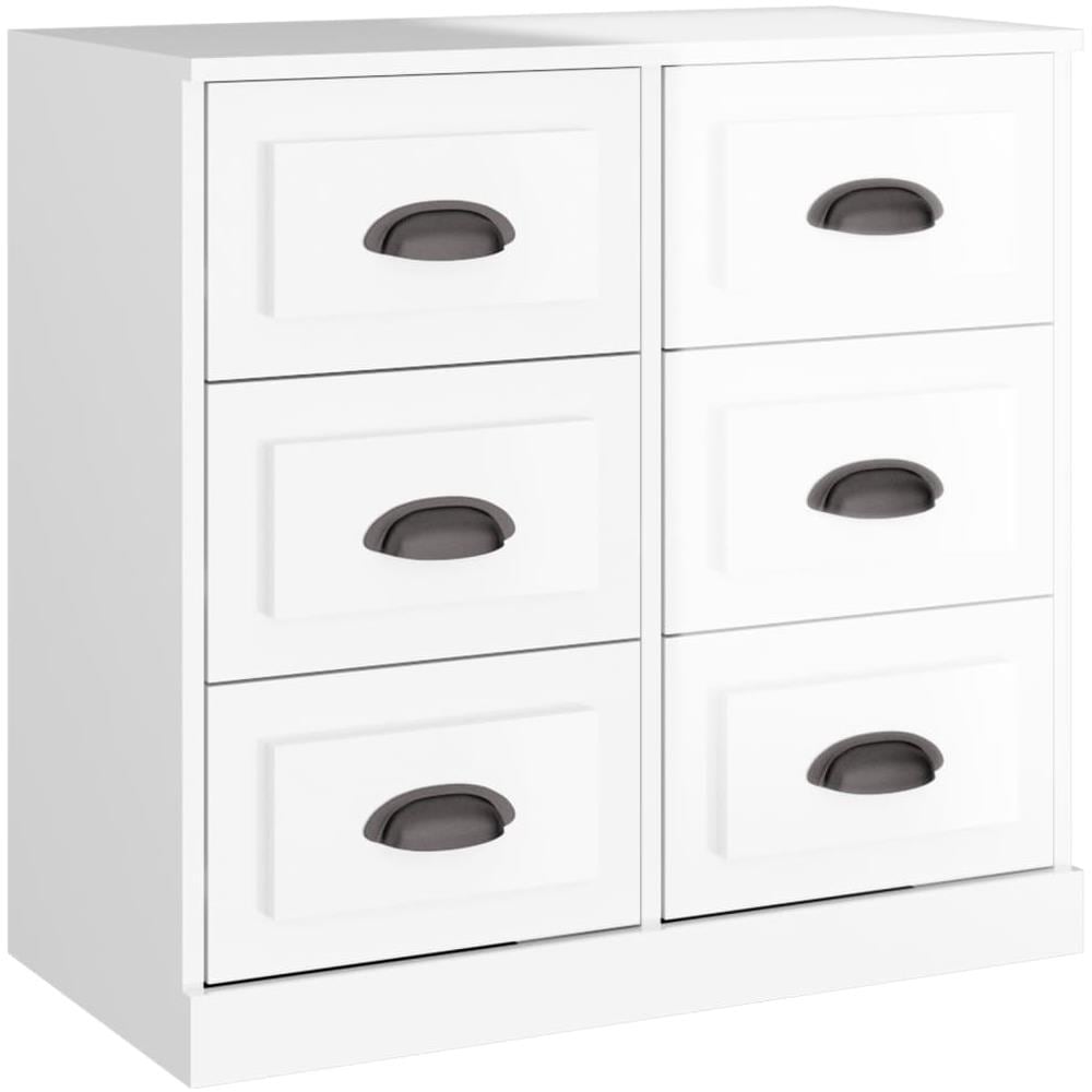 Credenza Bianco Lucido 70x35,5x67,5 Cm In Legno Multistrato - Foto 2
