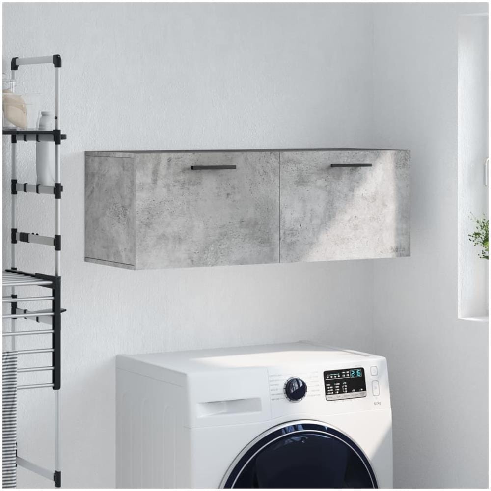 Mobile A Parete Grigio Cemento 100x36,5x35 Cm Legno Multistrato - Foto 1
