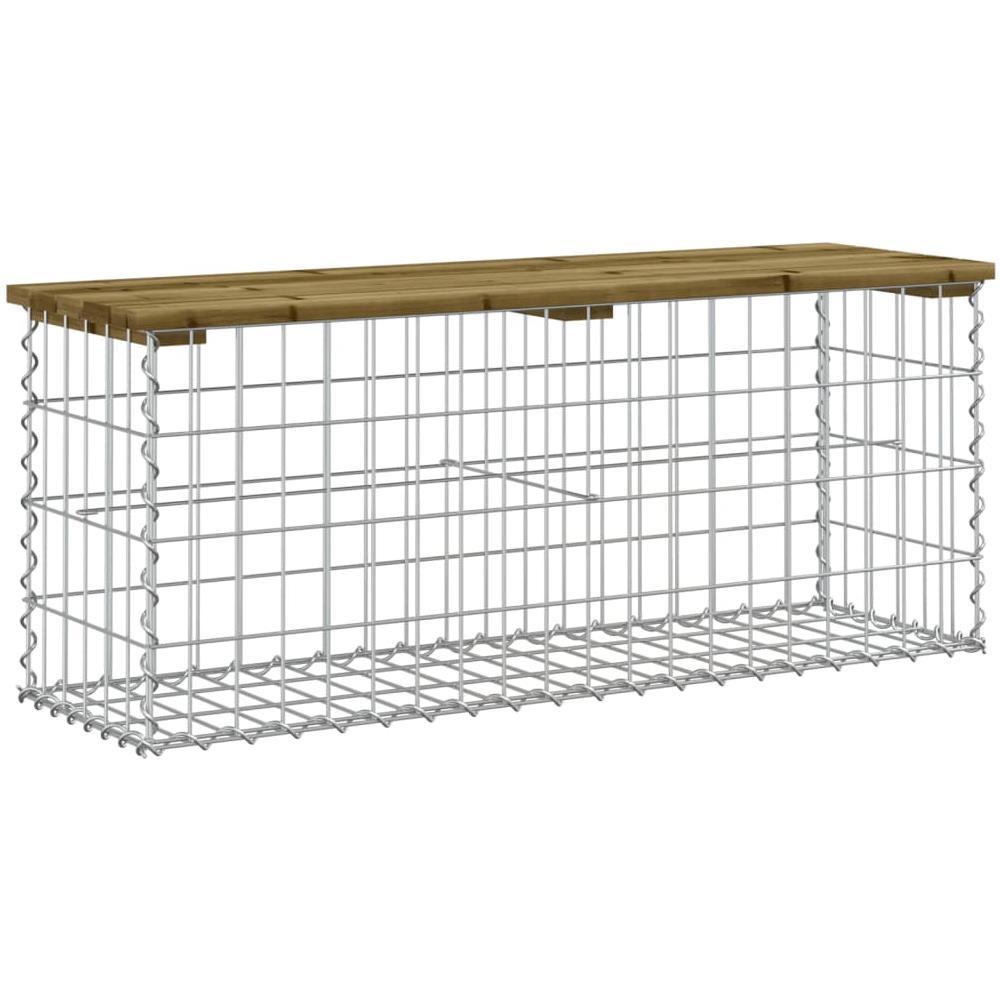 Panca da Giardino Design Gabbione 103x31,5x42cm Pino Impregnato - Foto 2