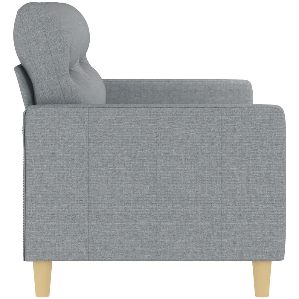 Divano A 2 Posti Grigio Chiaro 140 Cm In Tessuto - Foto 7