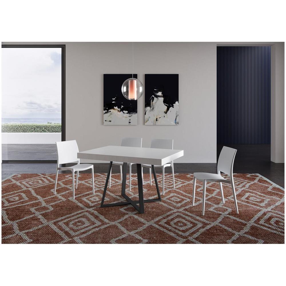 Tavolo allungabile 90x120/380cm Abbraccio bianco frassino gambe antracite - Foto 2