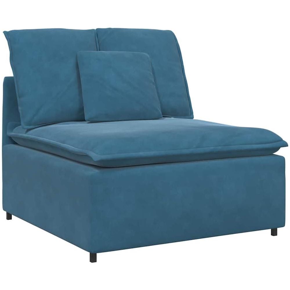 Modulo Centrale Divano Modulare con Cuscini Blu 100 cm - Foto 1