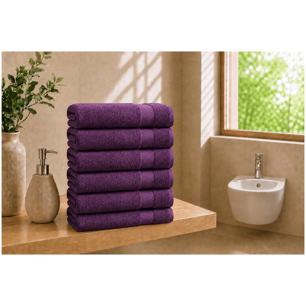 Set 6 Asciugamani Ospite 40x60 cm - GRAPE ROYALE /VIOLA - Foto 1