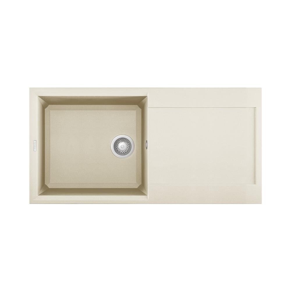 Lavello Easy 480 Granitek 100x50 cm 1 vasca con gocciolatoio Colore Bianco Antico 62 - Foto 1