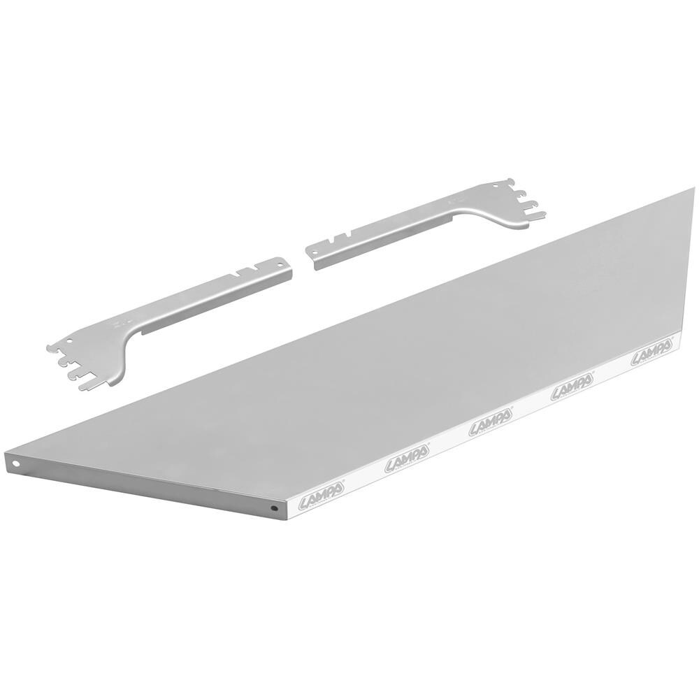 Ripiano Argento Per Scaffali Angolari Forati Argento - 96x24 Cm - Foto 1