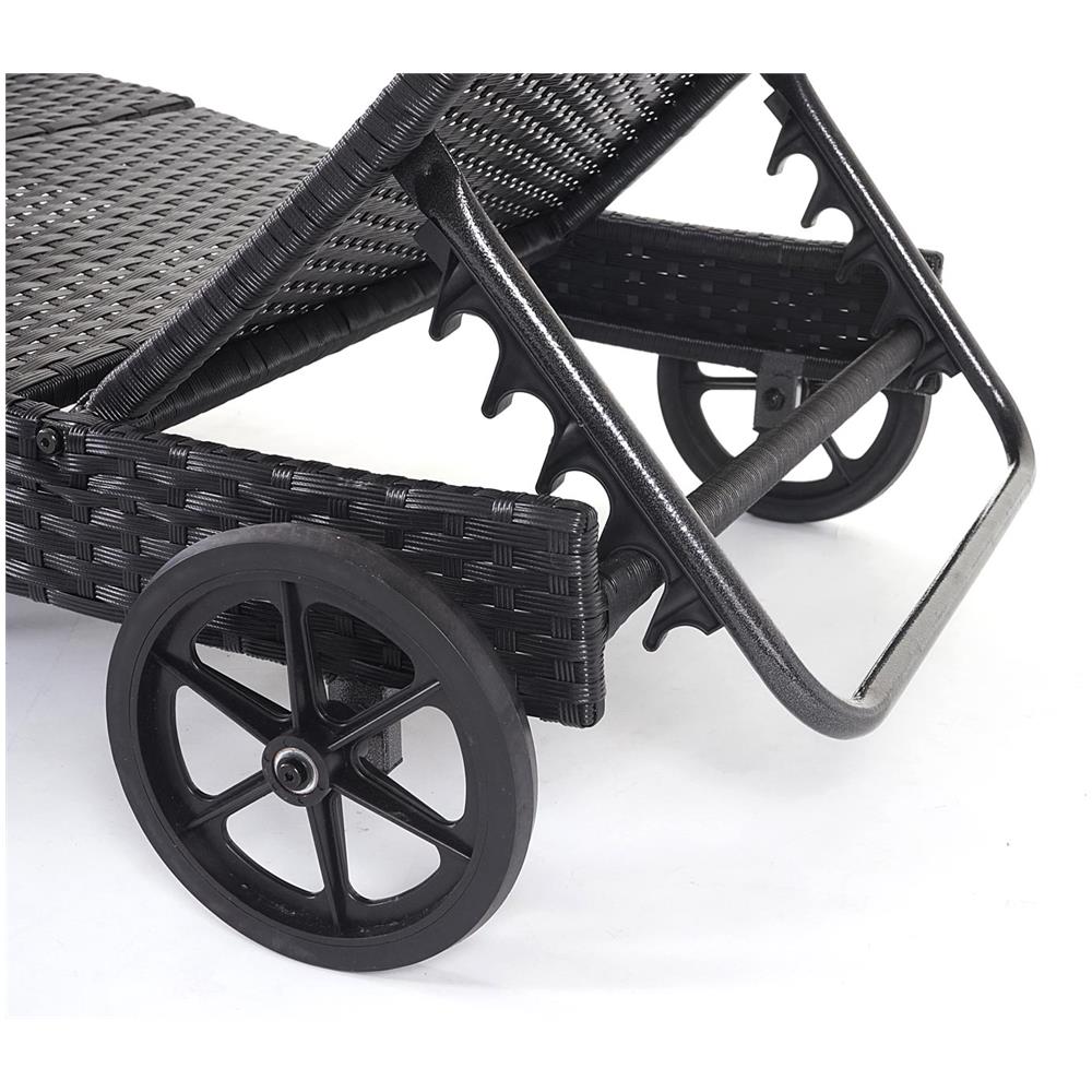 Mendler Lettino Regolabile da Esterno HWC-D80 polyrattan Antracite con Cuscino Grigio Scuro 